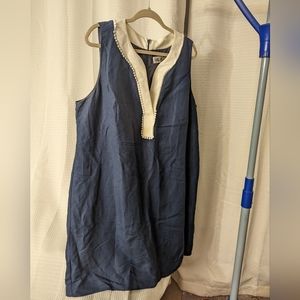 18W Eliza Jay navy and white sleeveless dress